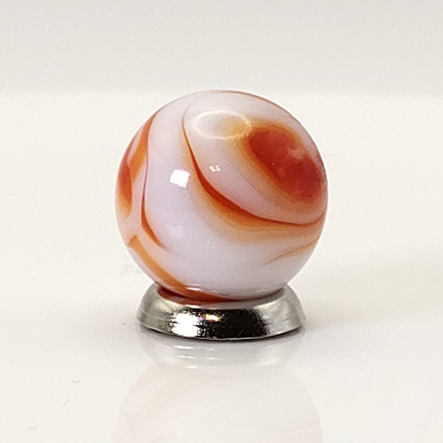16mm Red & White Swirl Marble (alley?) NM