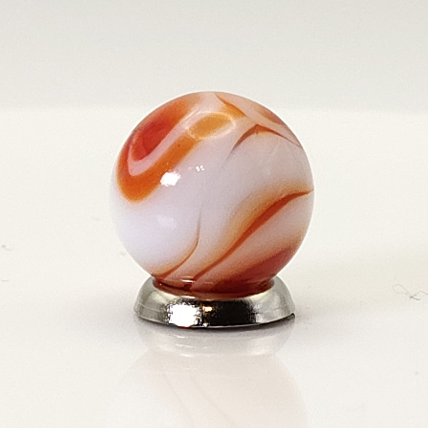 16mm Red & White Swirl Marble (alley?) NM