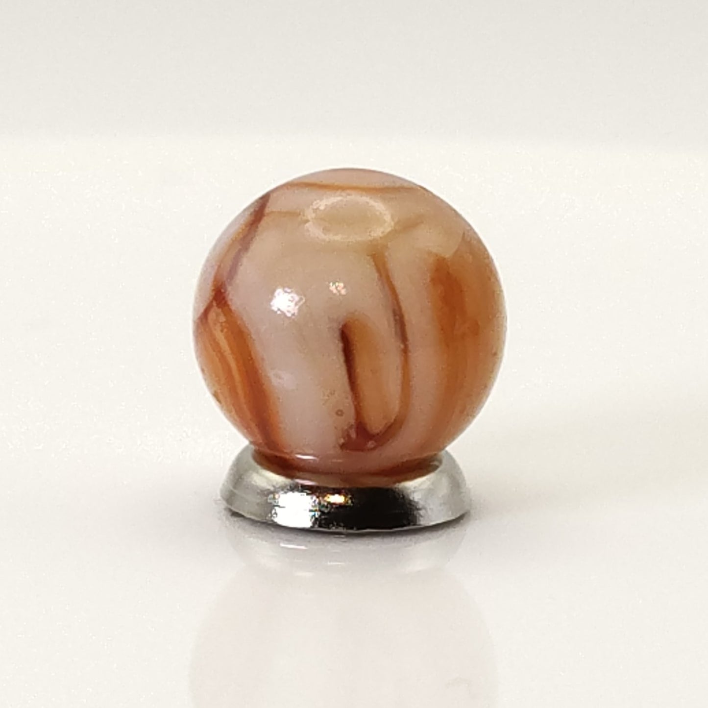5/8" Swirl Marble Red Pink White NM-