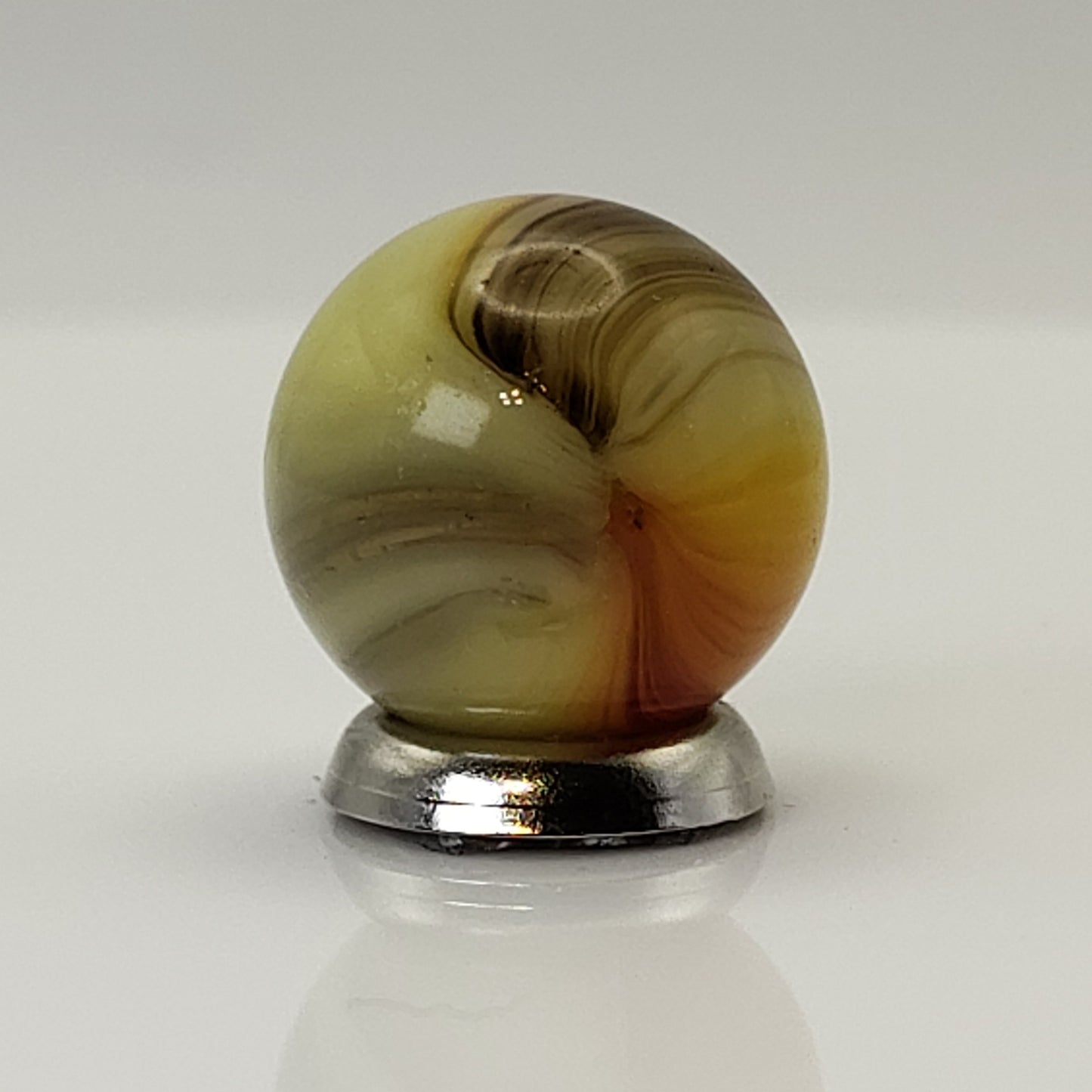 15.5mm Vintage Master Marble, Cloudy nice orange, yellow brown MINT