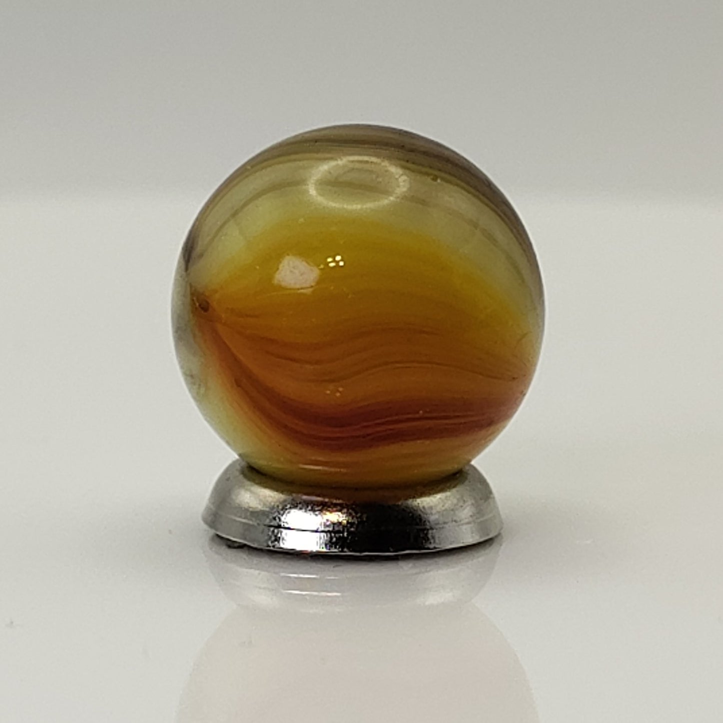 15.5mm Vintage Master Marble, Cloudy nice orange, yellow brown MINT
