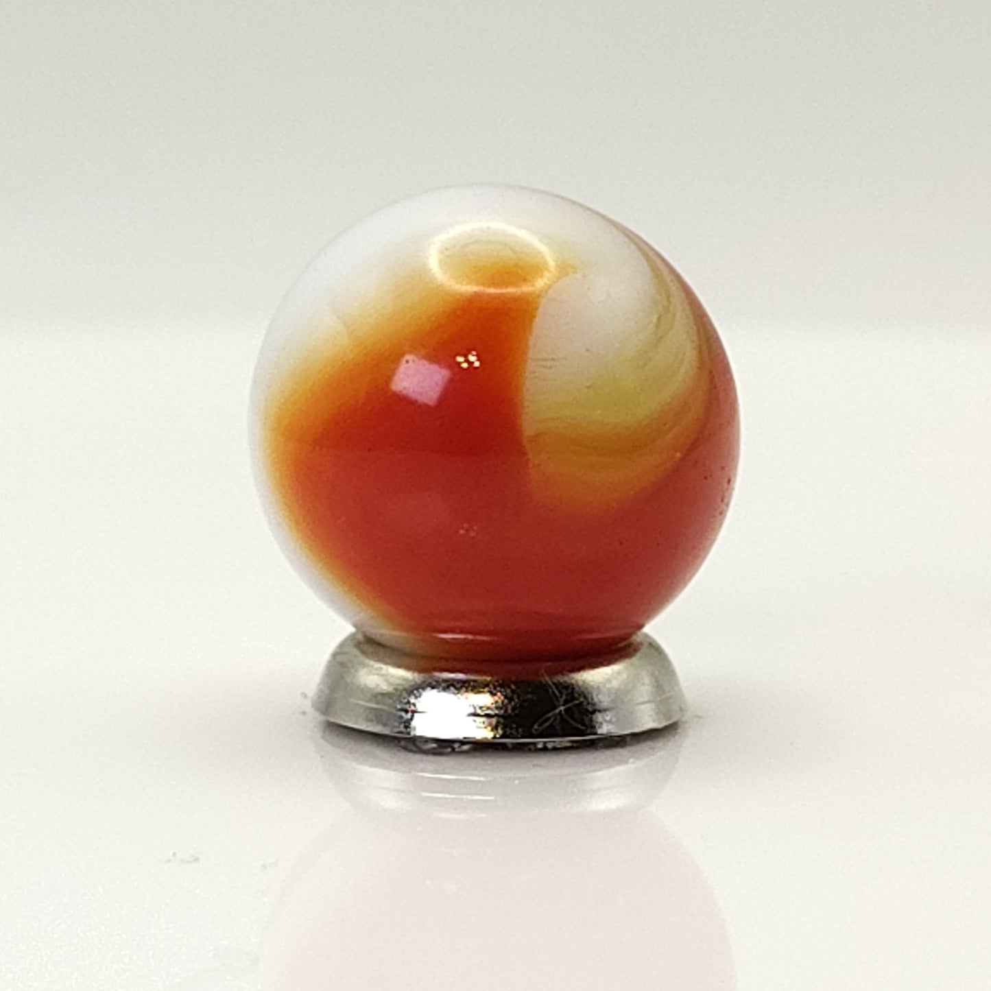 16.5mm Akro Agate Special Corkscrew Red Orange Yellow White MINT