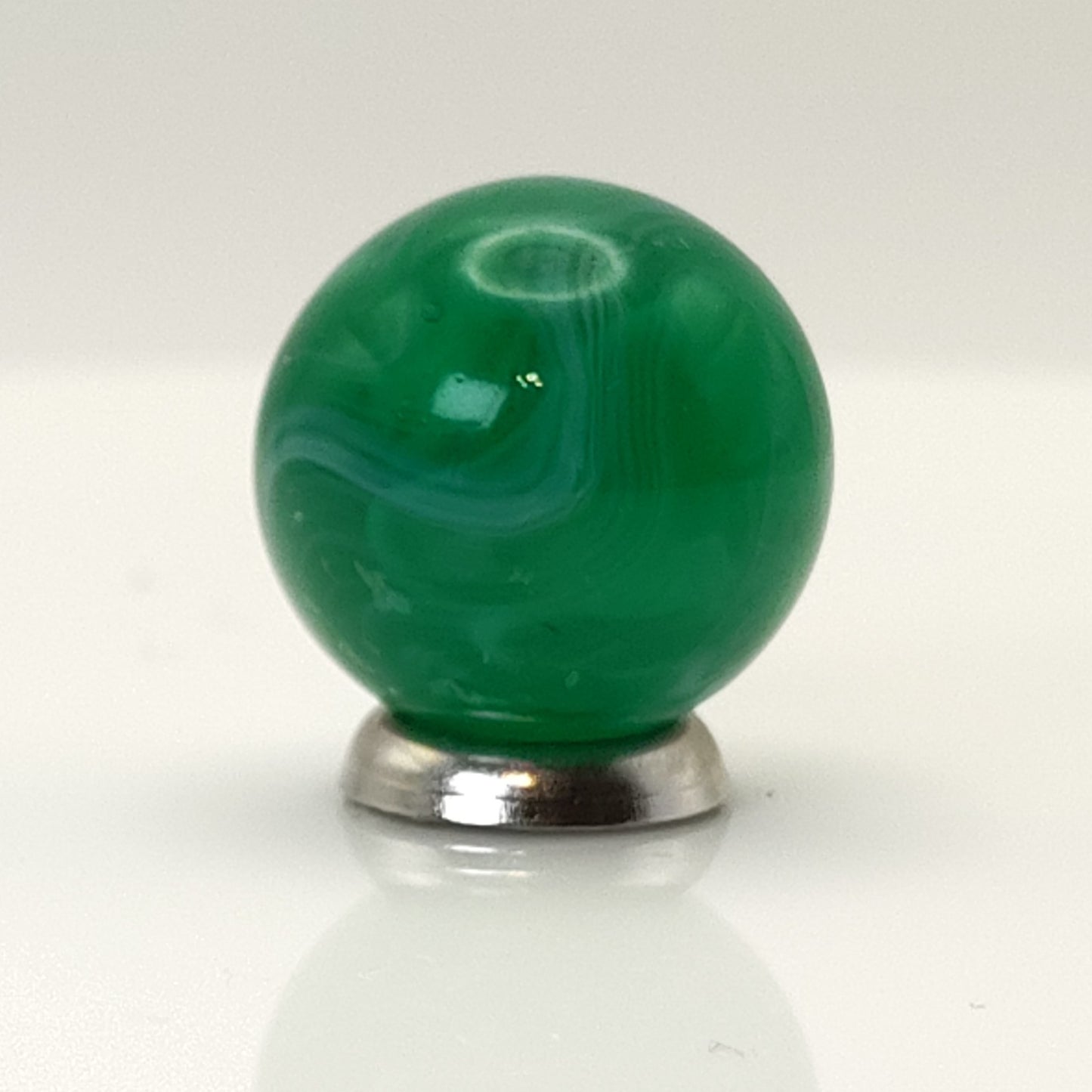 18mm Emerald Green Feathered Slag Marble NM