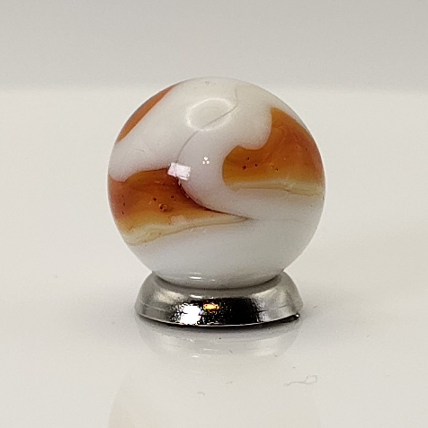 16mm Swirl Marble Orange & White Ravenswood? NM-