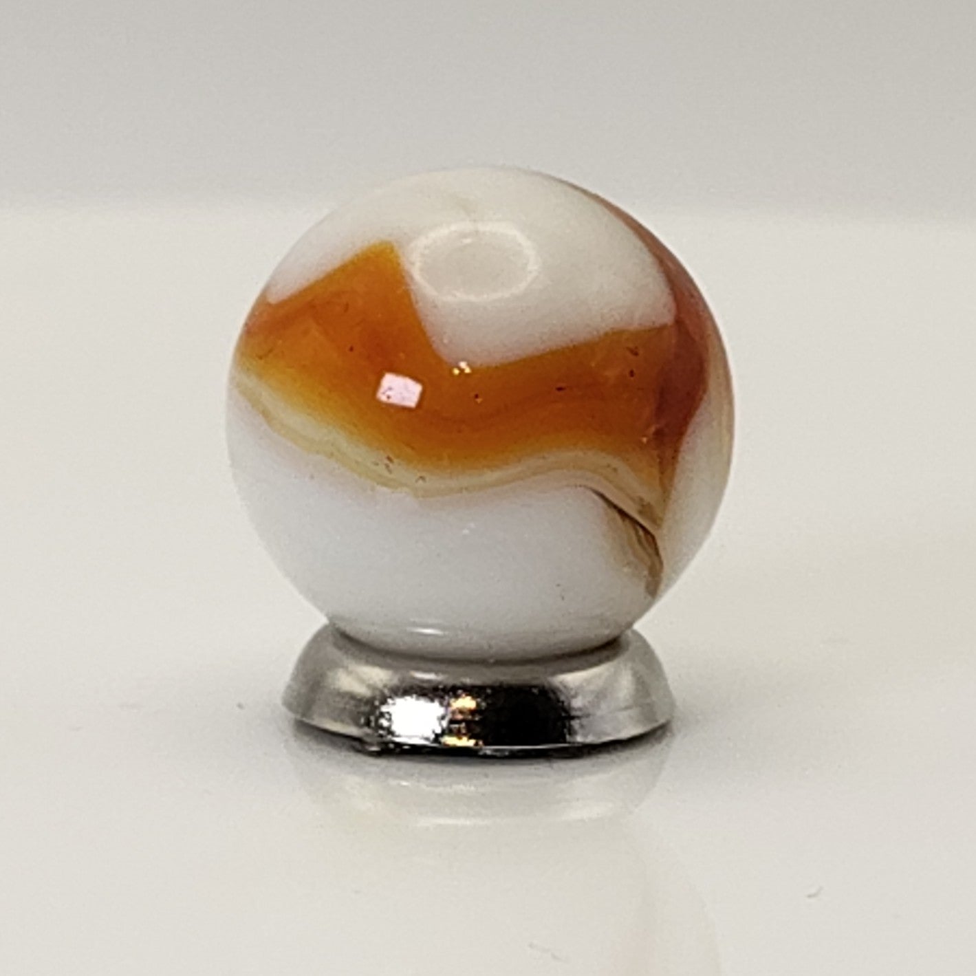 16mm Swirl Marble Orange & White Ravenswood? NM-