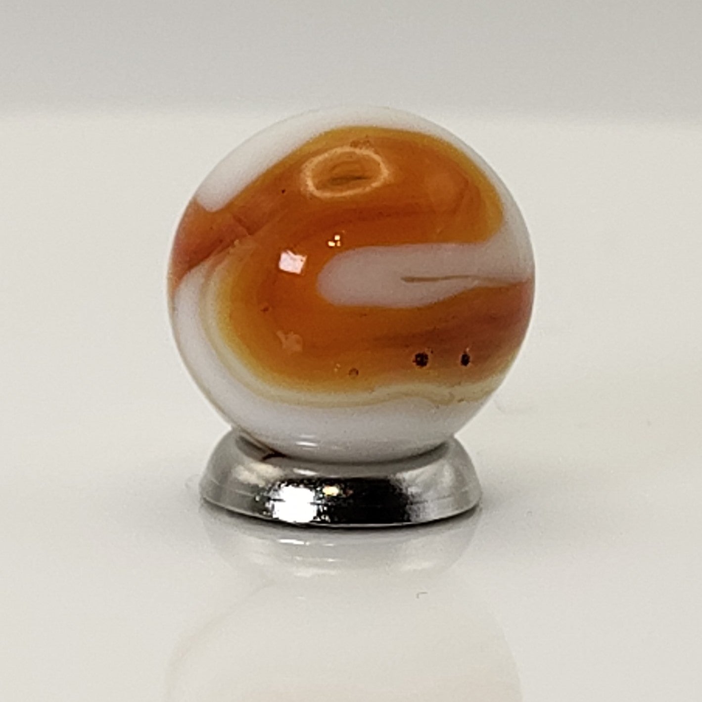 16mm Swirl Marble Orange & White Ravenswood? NM-