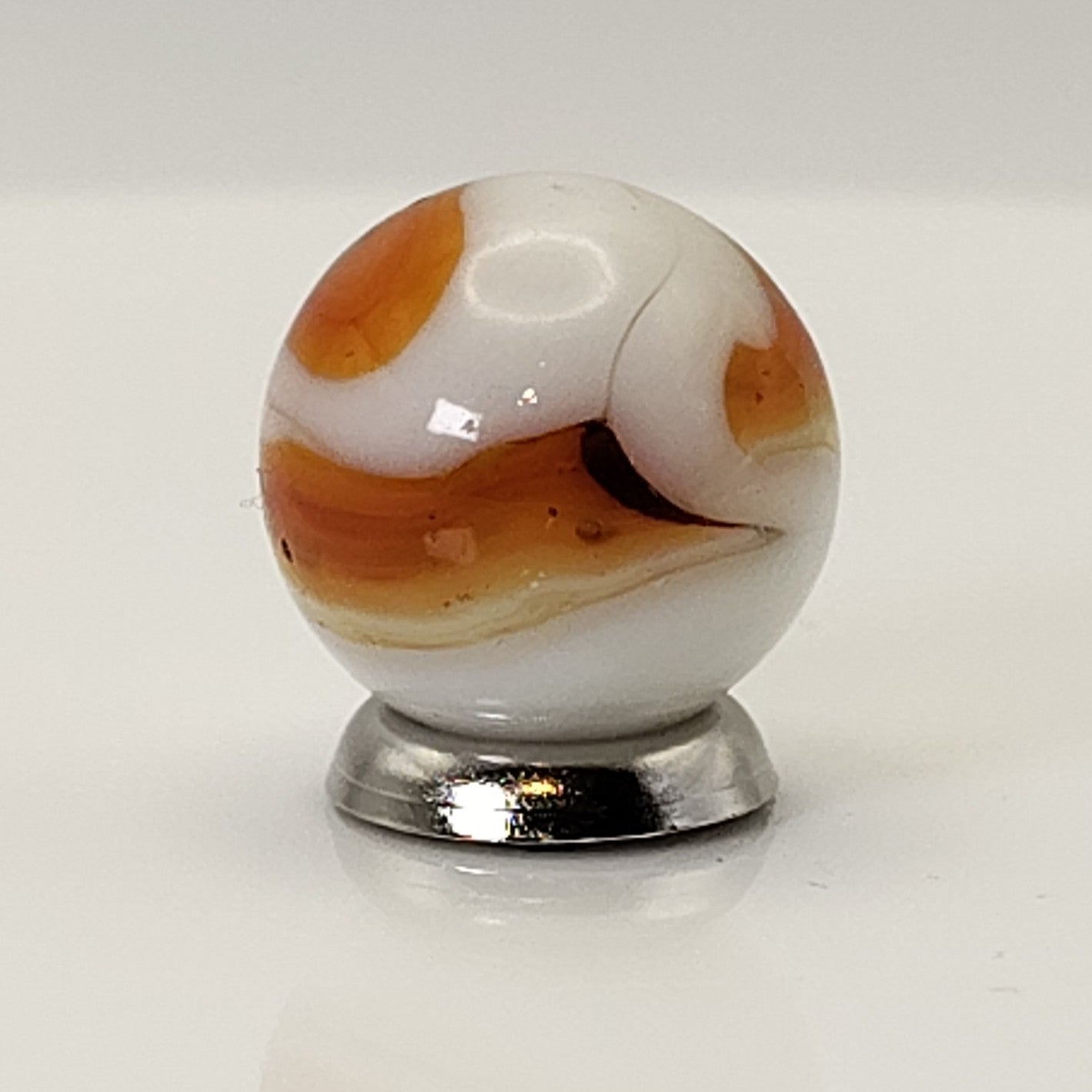 16mm Swirl Marble Orange & White Ravenswood? NM-