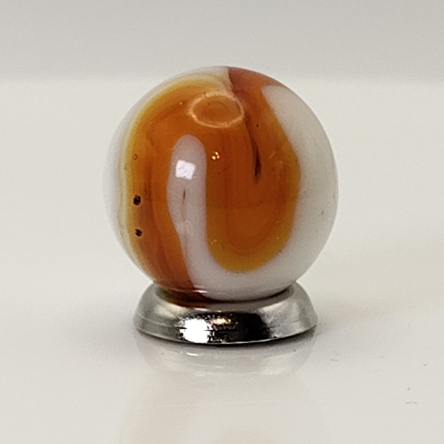 16mm Swirl Marble Orange & White Ravenswood? NM-
