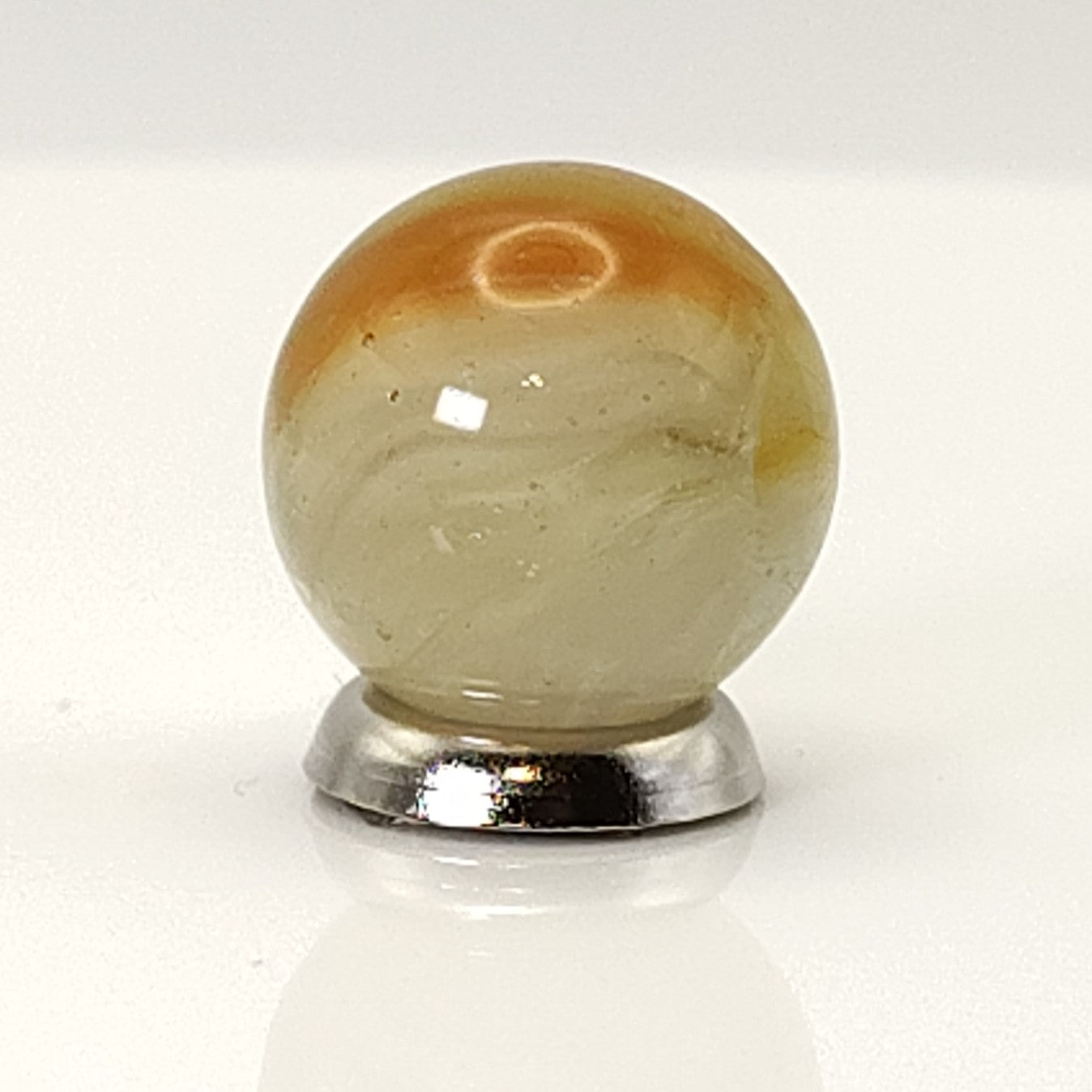 15.5mm Gorgeous Vitro Agate Phantom Conqueror marble orange/ peach NM+