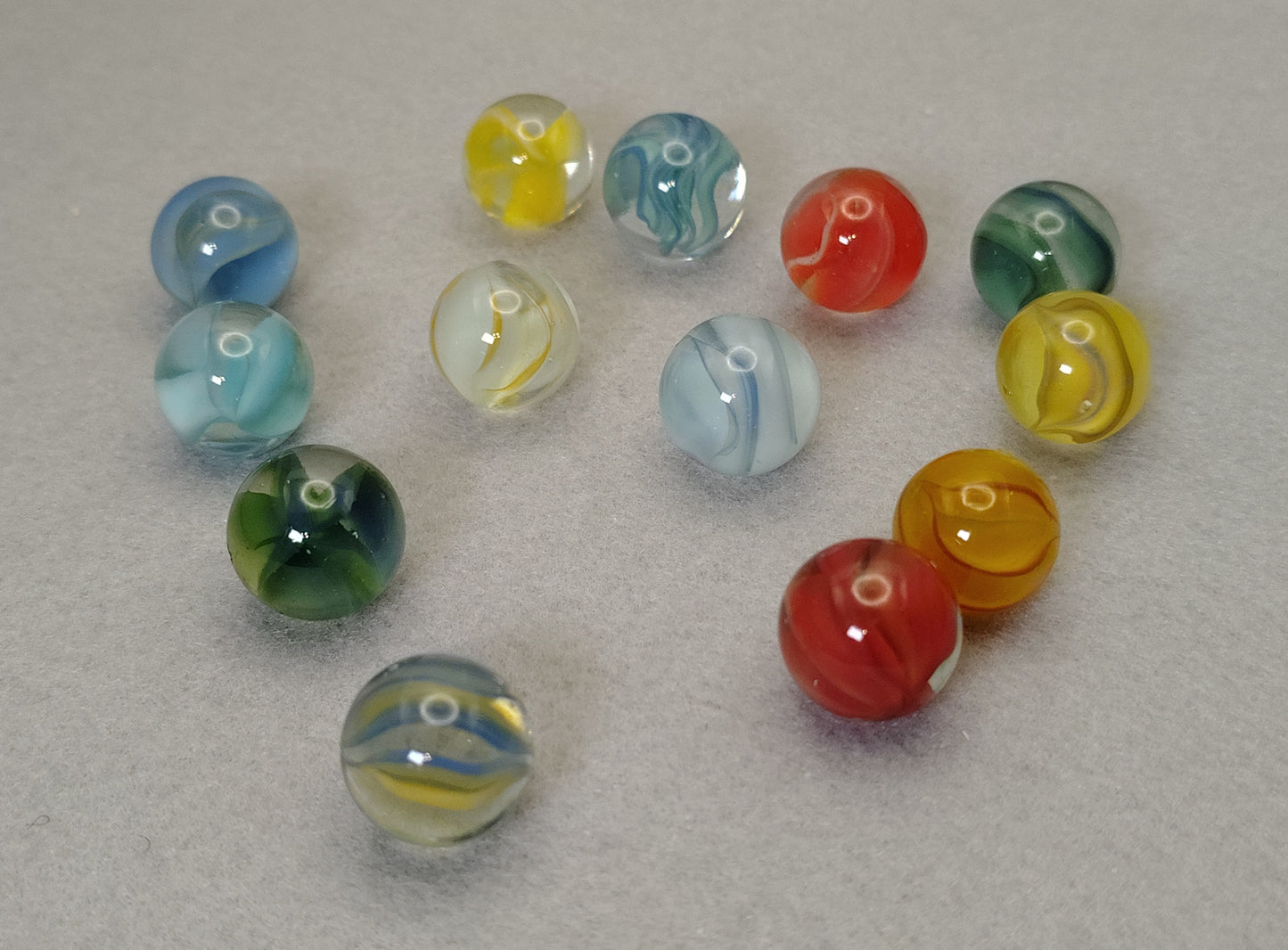 13 pack 5/8" Vitro Agate Hybrid Cat Eyes great colors! NM+ to M