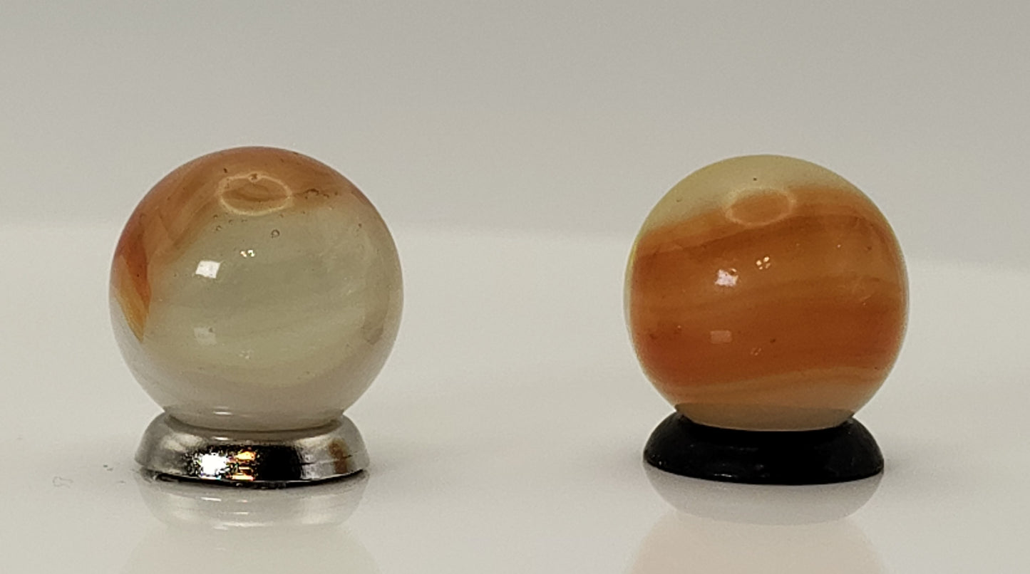 2 pack 5/8" Vitro Agate Patch Marbles NM- to NM+