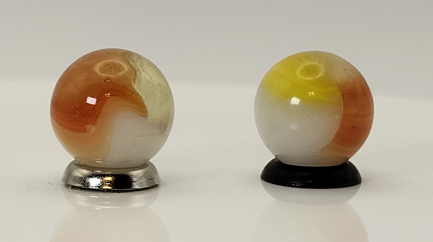 2 pack 5/8" Vitro Agate Patch Marbles NM- to NM+