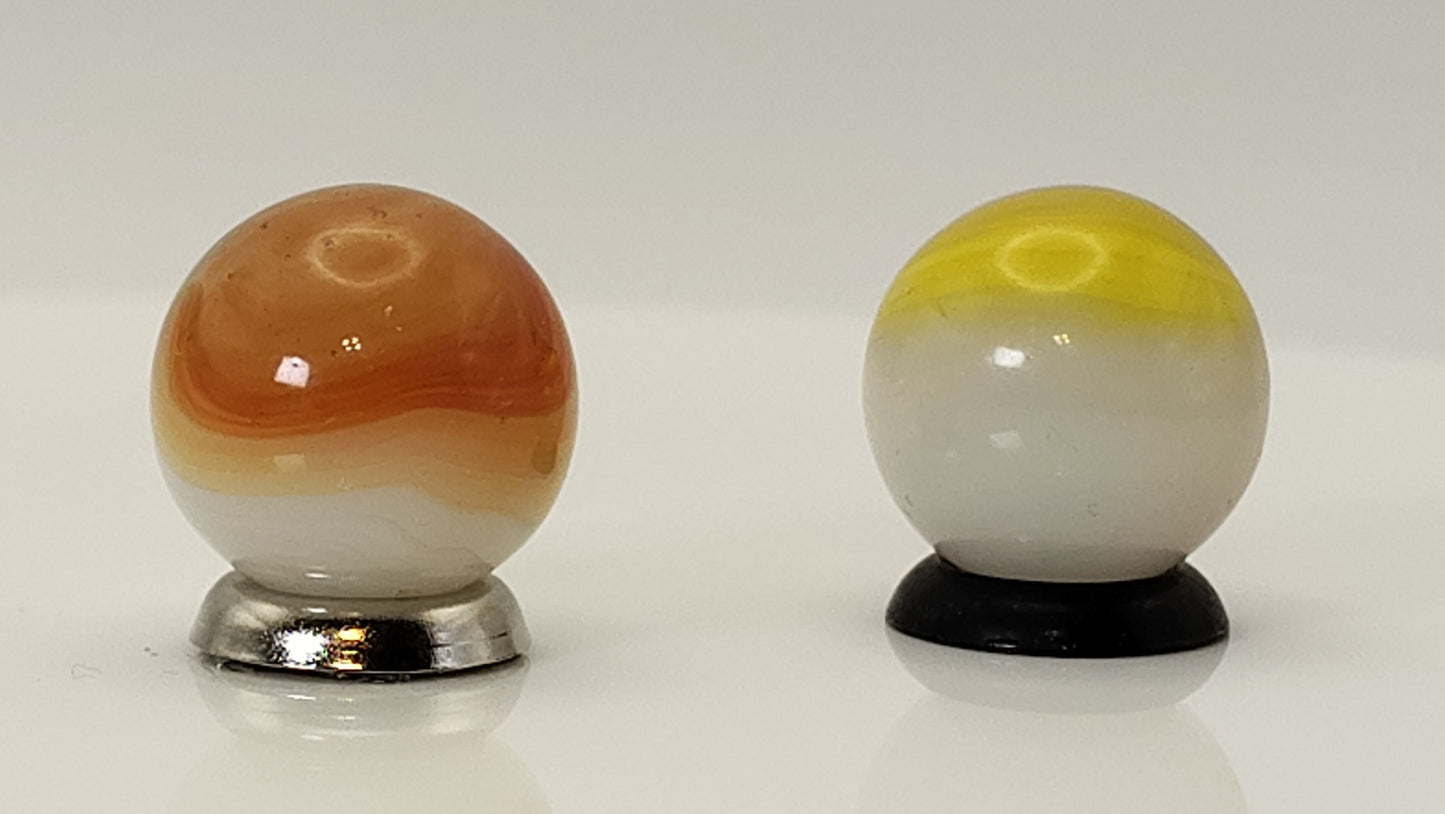 2 pack 5/8" Vitro Agate Patch Marbles NM- to NM+