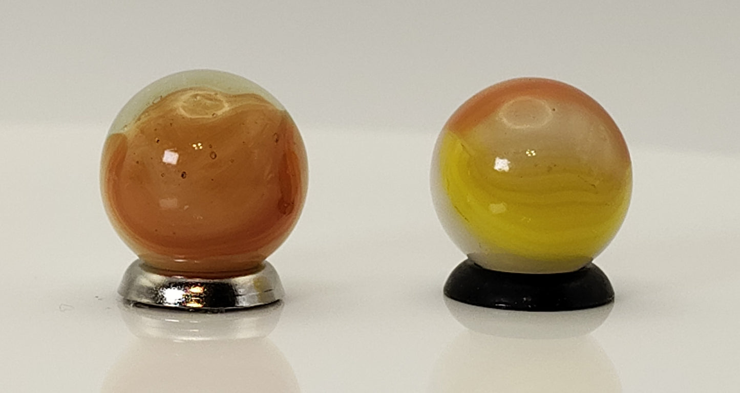 2 pack 5/8" Vitro Agate Patch Marbles NM- to NM+