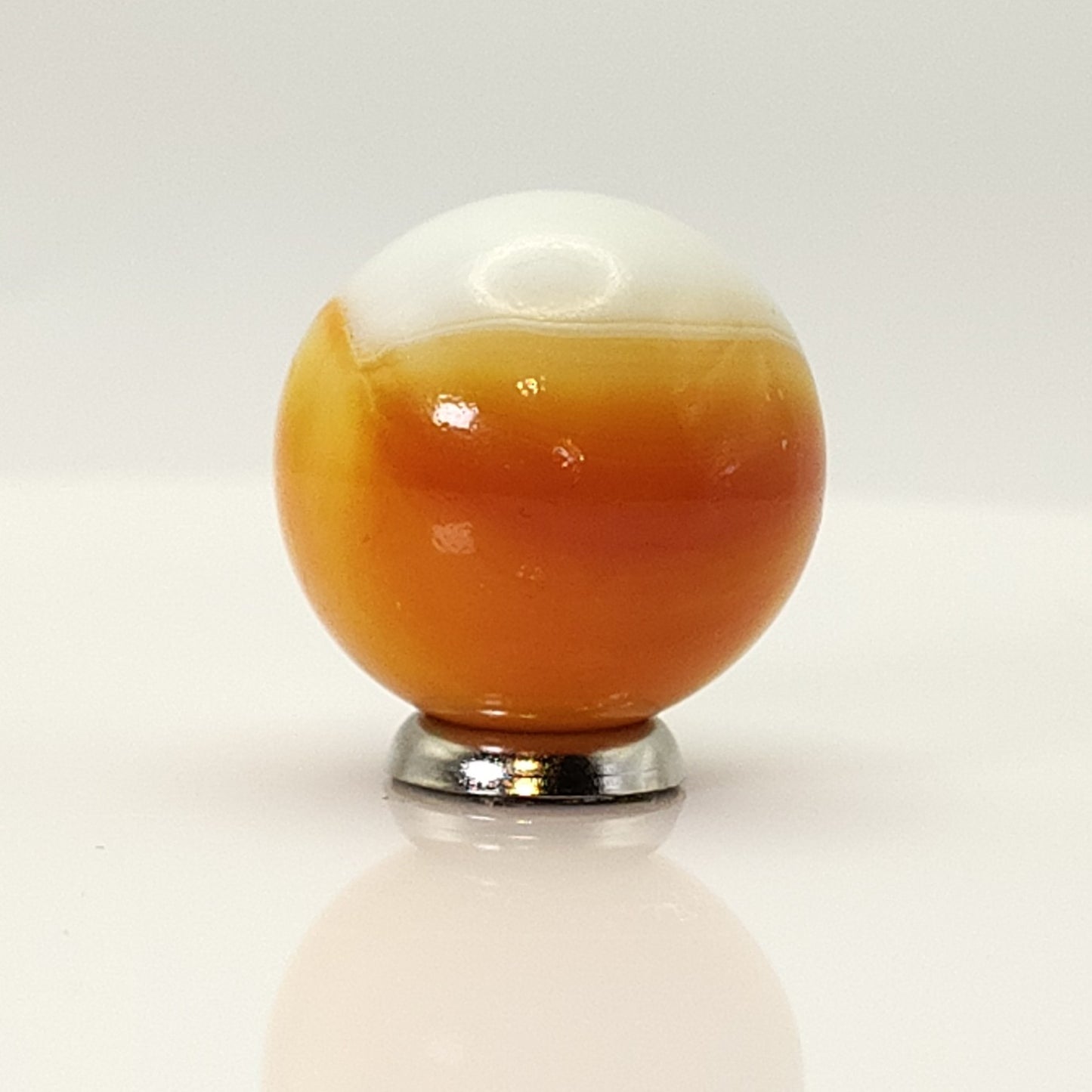 7/8" Akro Agate Patch Marble Orange & White NM+