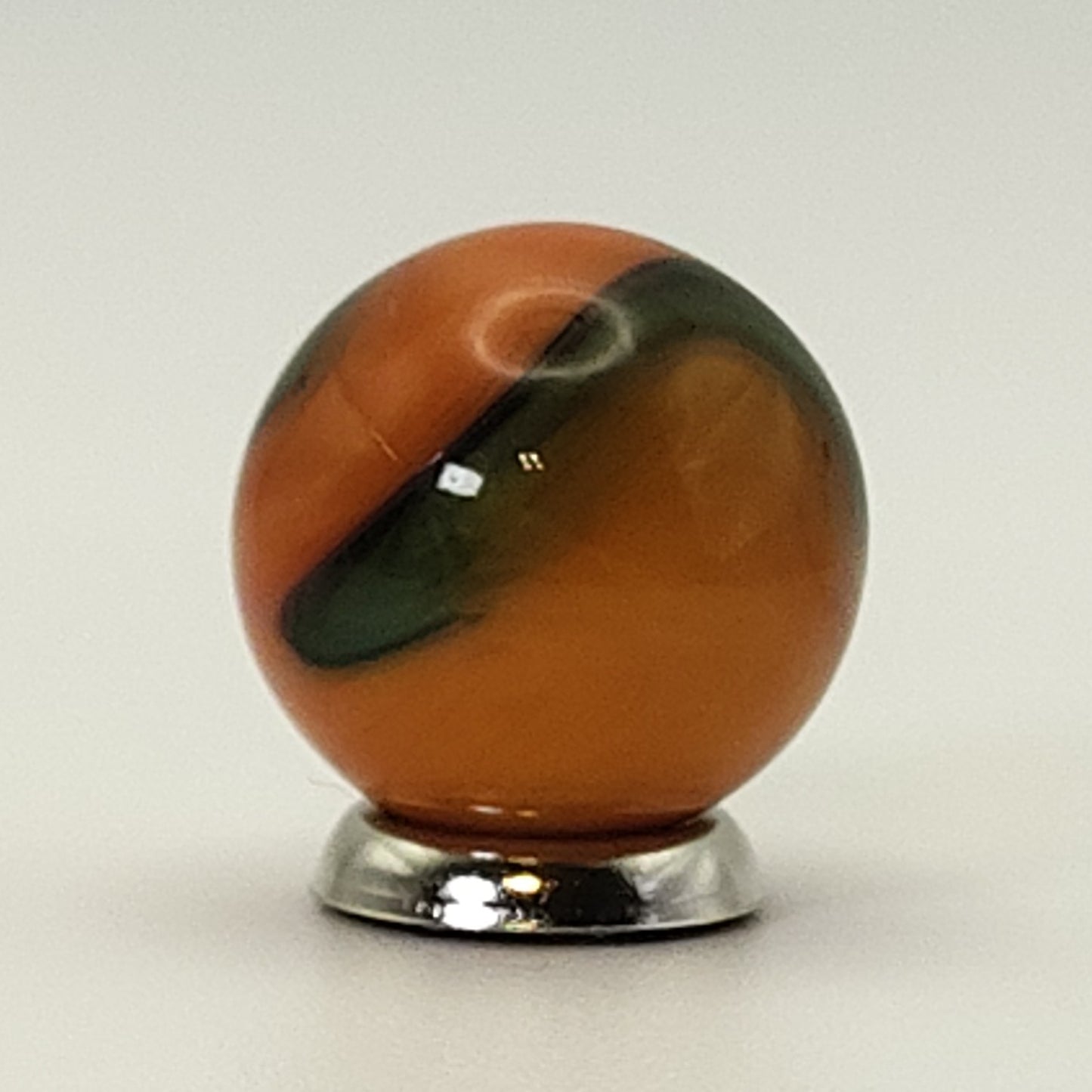 17.5mm Akro Agate Special Corks Marble Double Ingot orange green & black NM++