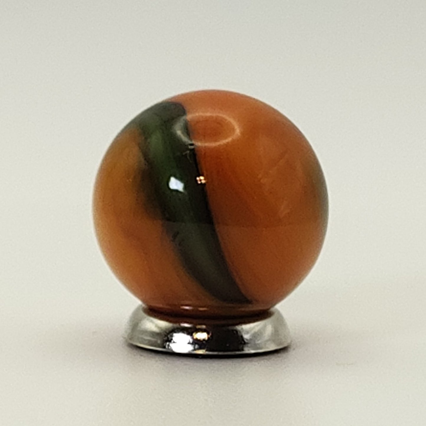 17.5mm Akro Agate Special Corks Marble Double Ingot orange green & black NM++