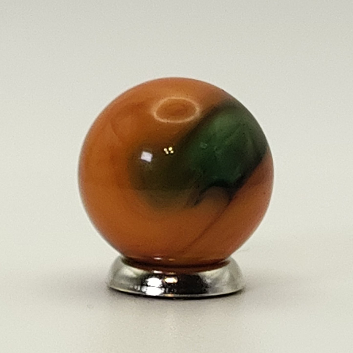 17.5mm Akro Agate Special Corks Marble Double Ingot orange green & black NM++