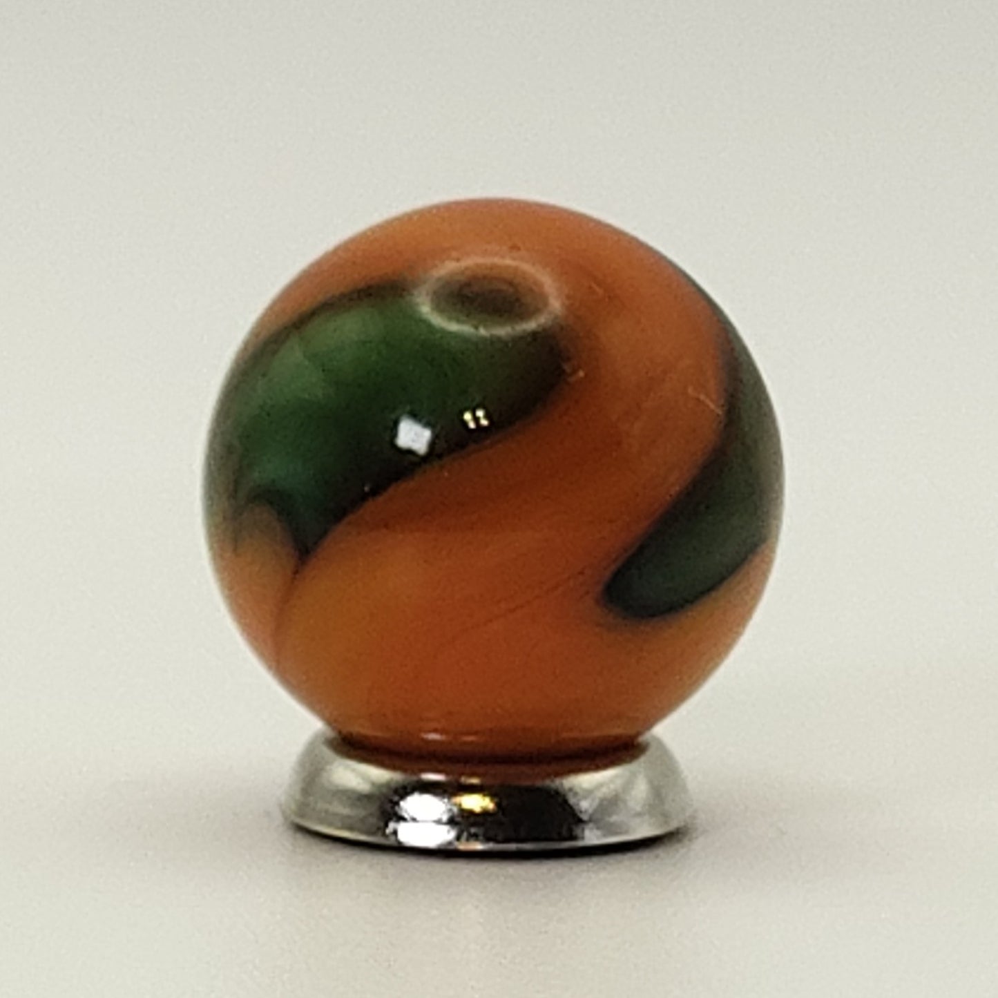 17.5mm Akro Agate Special Corks Marble Double Ingot orange green & black NM++