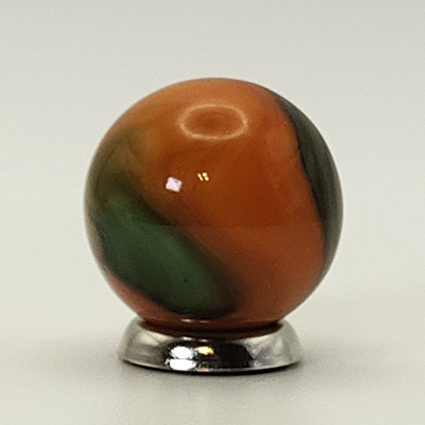 17.5mm Akro Agate Special Corks Marble Double Ingot orange green & black NM++