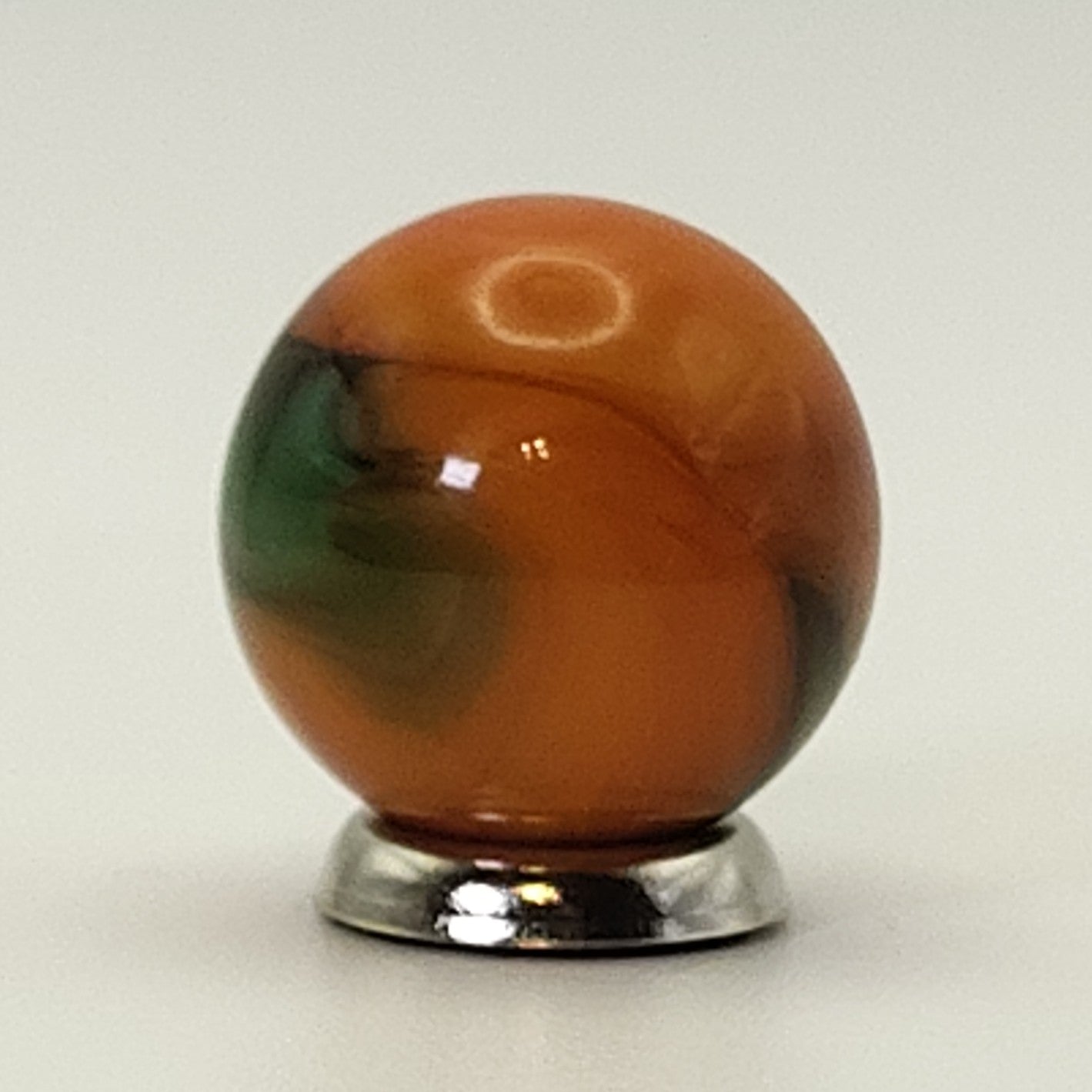 17.5mm Akro Agate Special Corks Marble Double Ingot orange green & black NM++