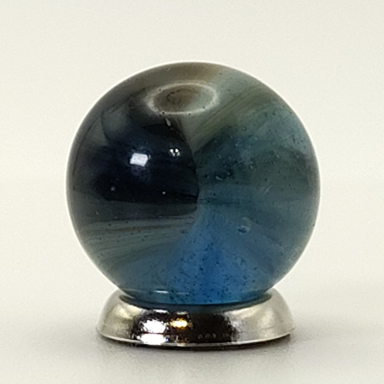 5/8" Akro Agate Sparkler Marble Blue & Brown NM++