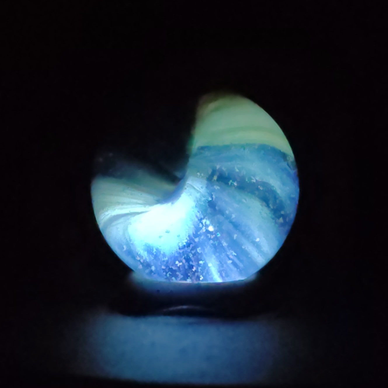 5/8" Akro Agate Sparkler Marble Blue & Brown NM++
