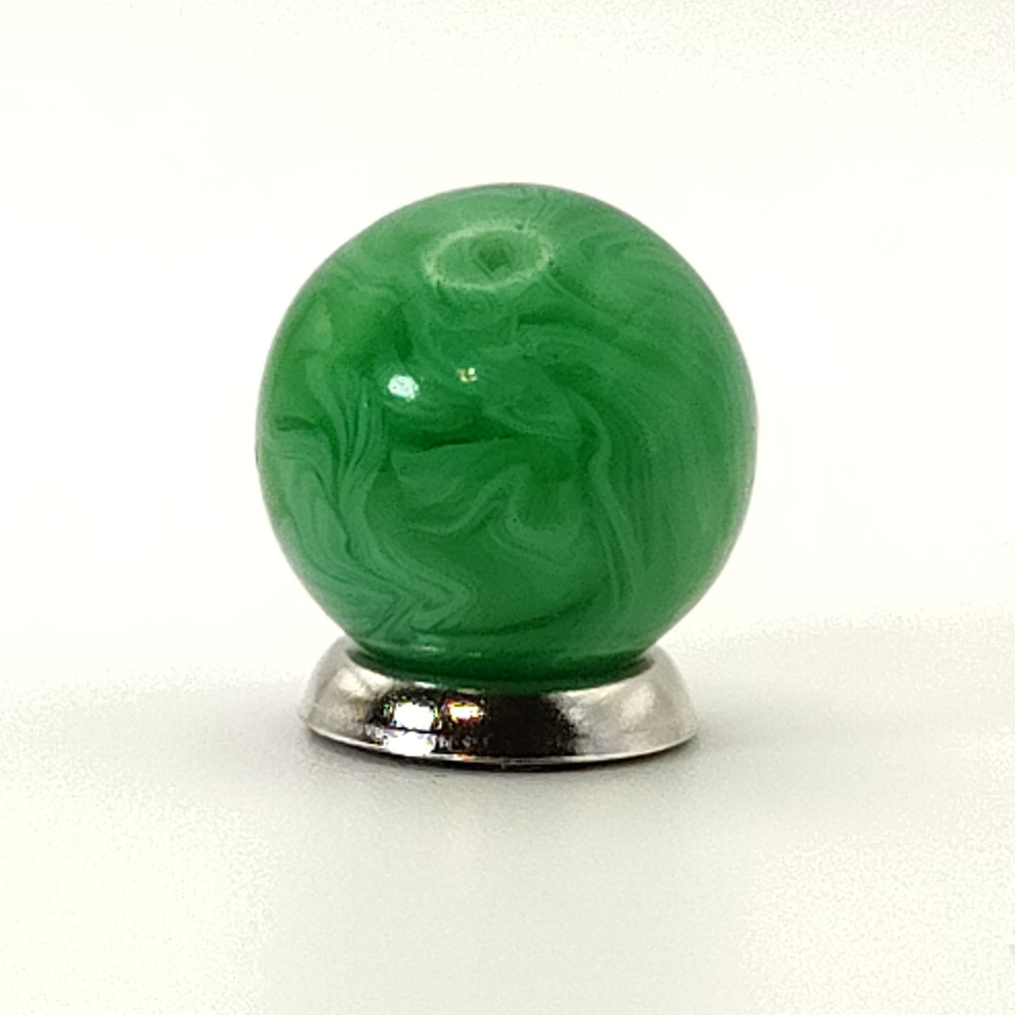 5/8" Vintage Green Busy Swirl Marble Crumpled up Paper - Champion? NM