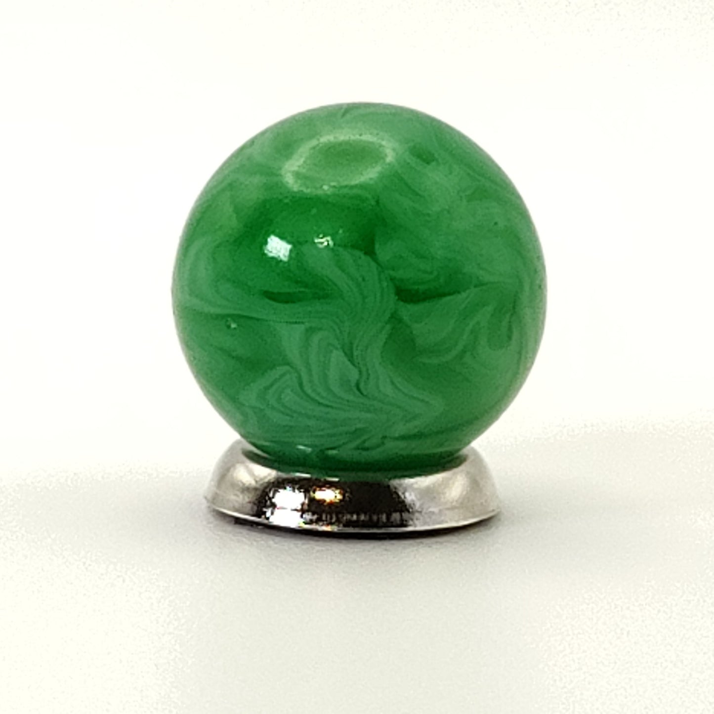 5/8" Vintage Green Busy Swirl Marble Crumpled up Paper - Champion? NM