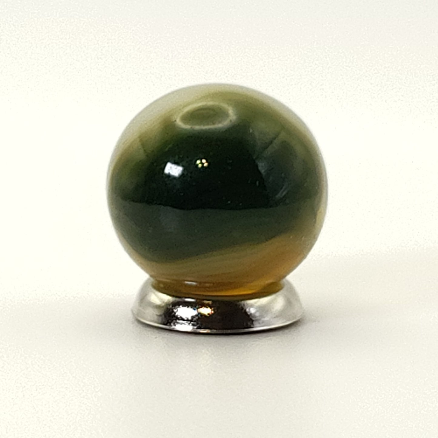 5/8" Akro Agate Sparkler Marble Tan & Moss Green NM
