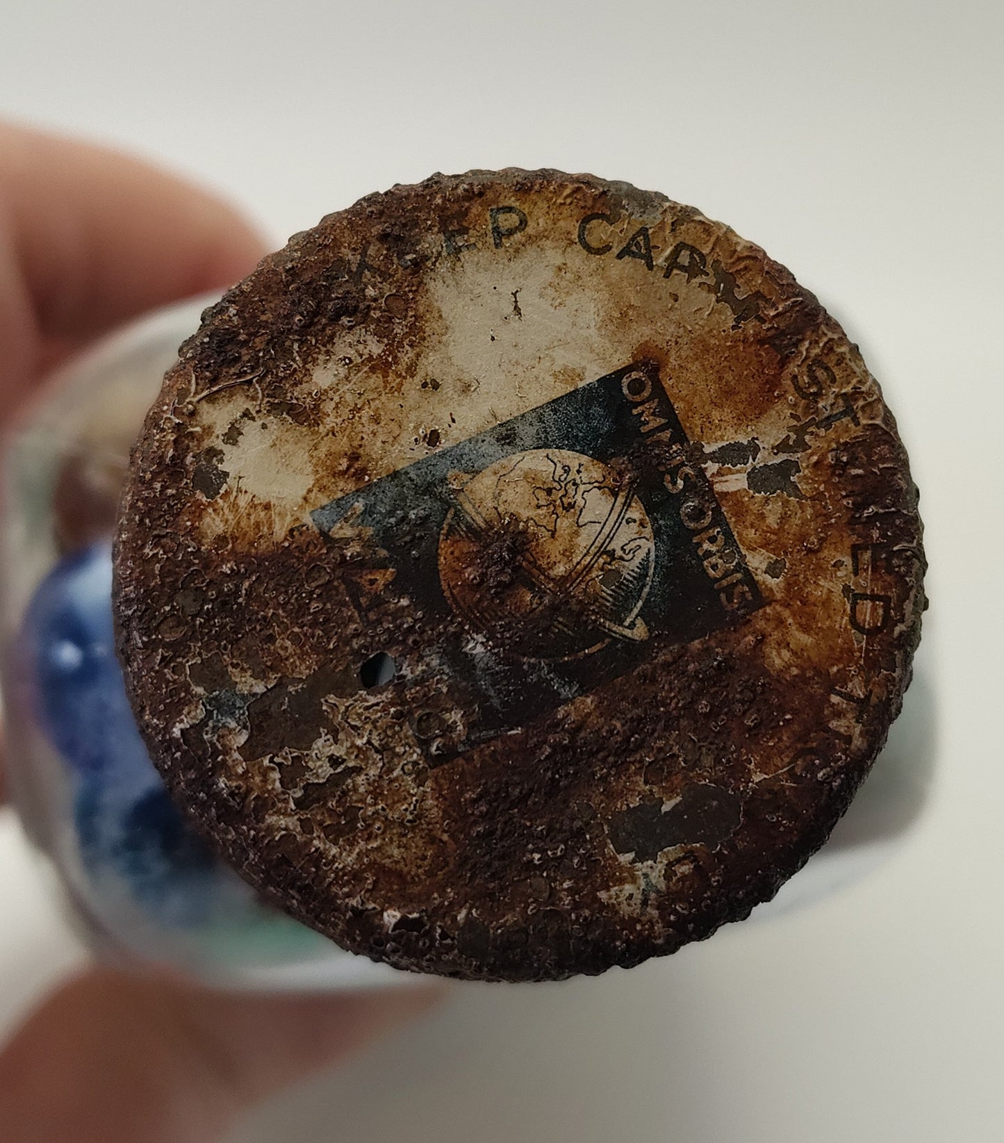 1.5lb Vintage Marbles (Good-Collectible) in Vintage "Omnis Orbus" medicine bottle