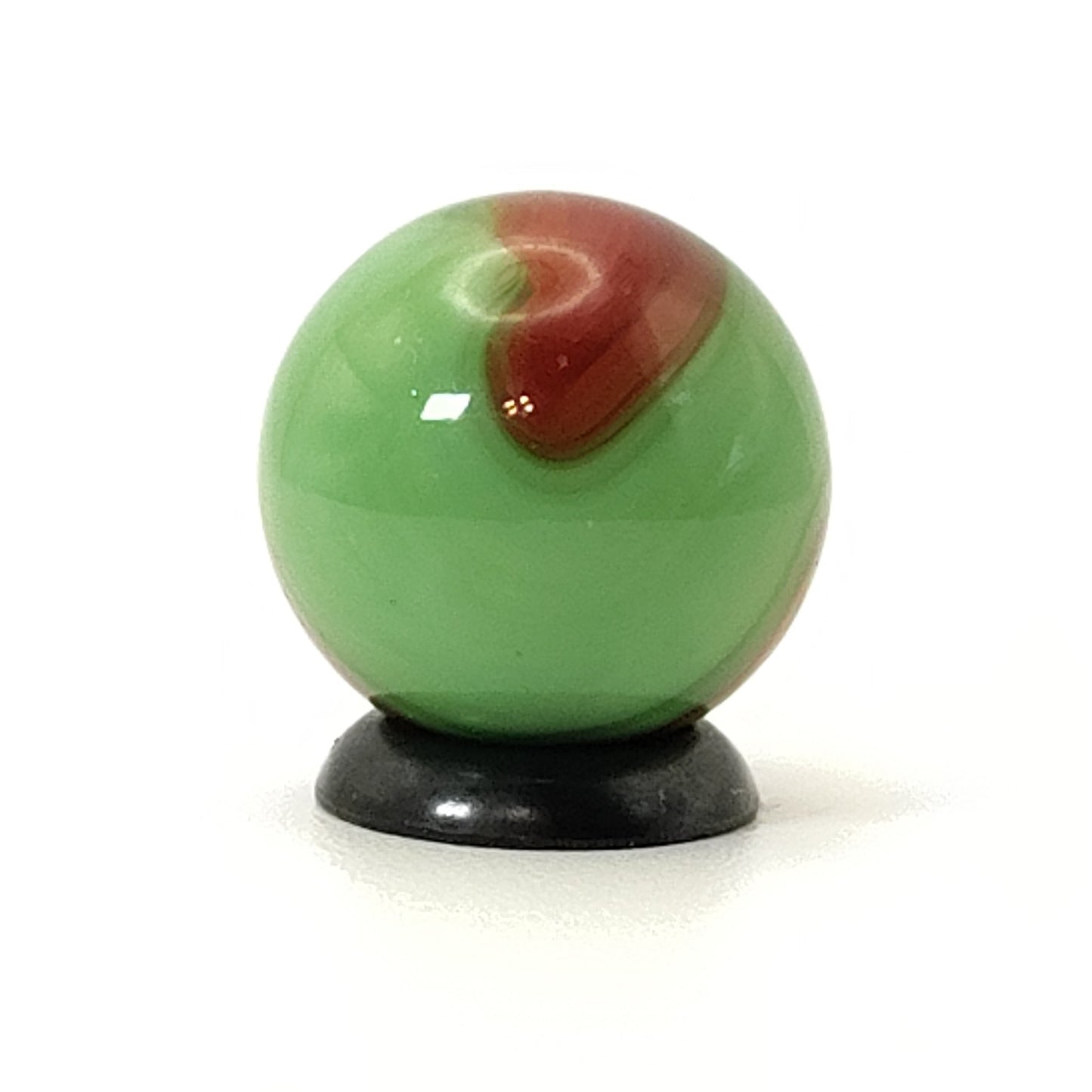 5/8" Akro Agate Prizename Corkscrew Marble Lime Green & red w/eyelashes NM