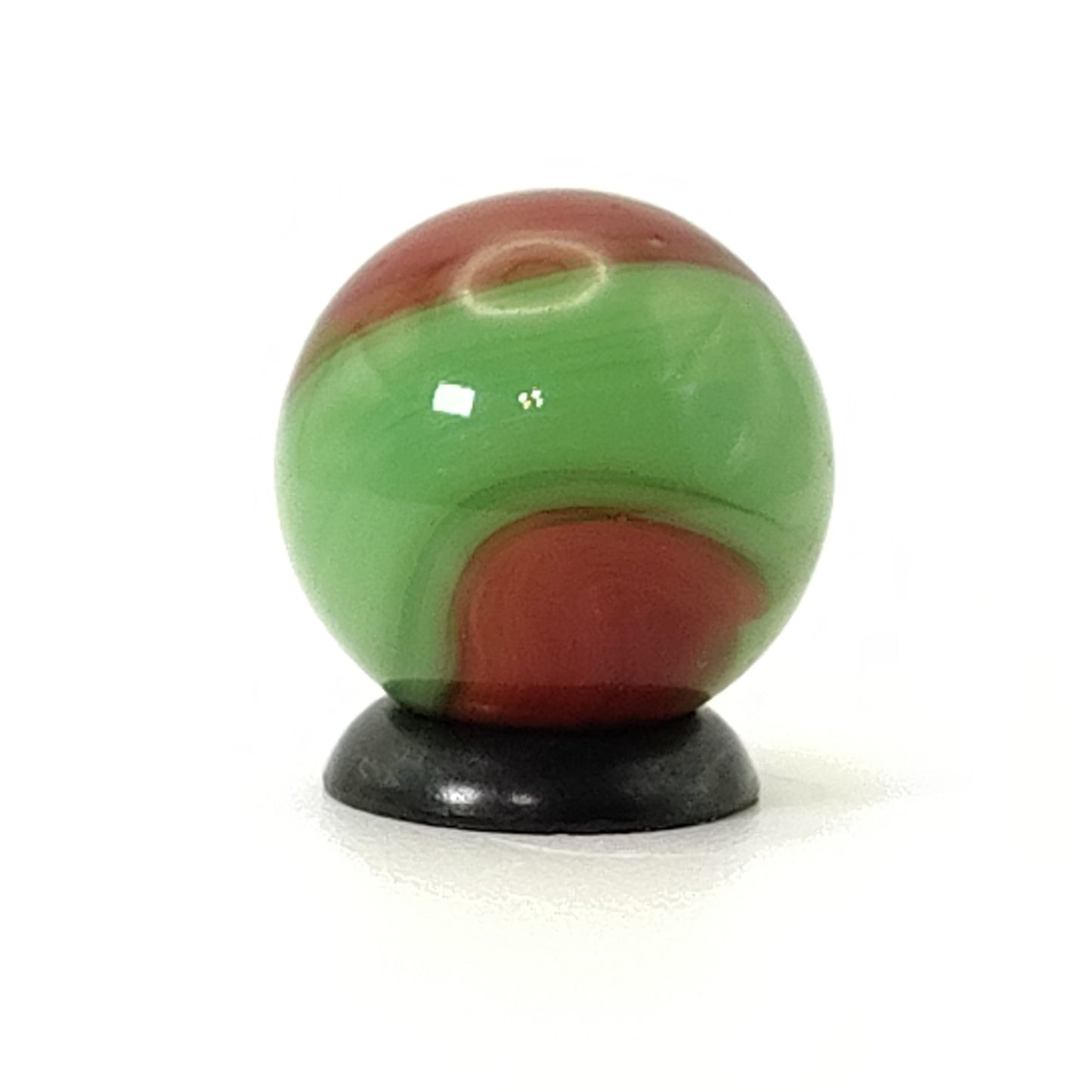 5/8" Akro Agate Prizename Corkscrew Marble Lime Green & red w/eyelashes NM