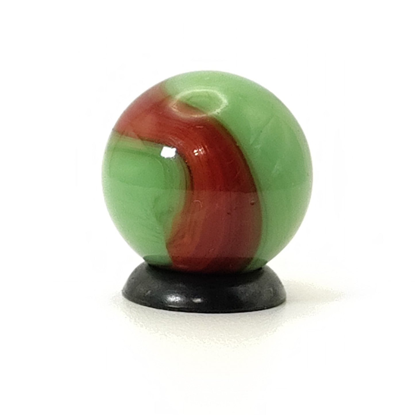 5/8" Akro Agate Prizename Corkscrew Marble Lime Green & red w/eyelashes NM