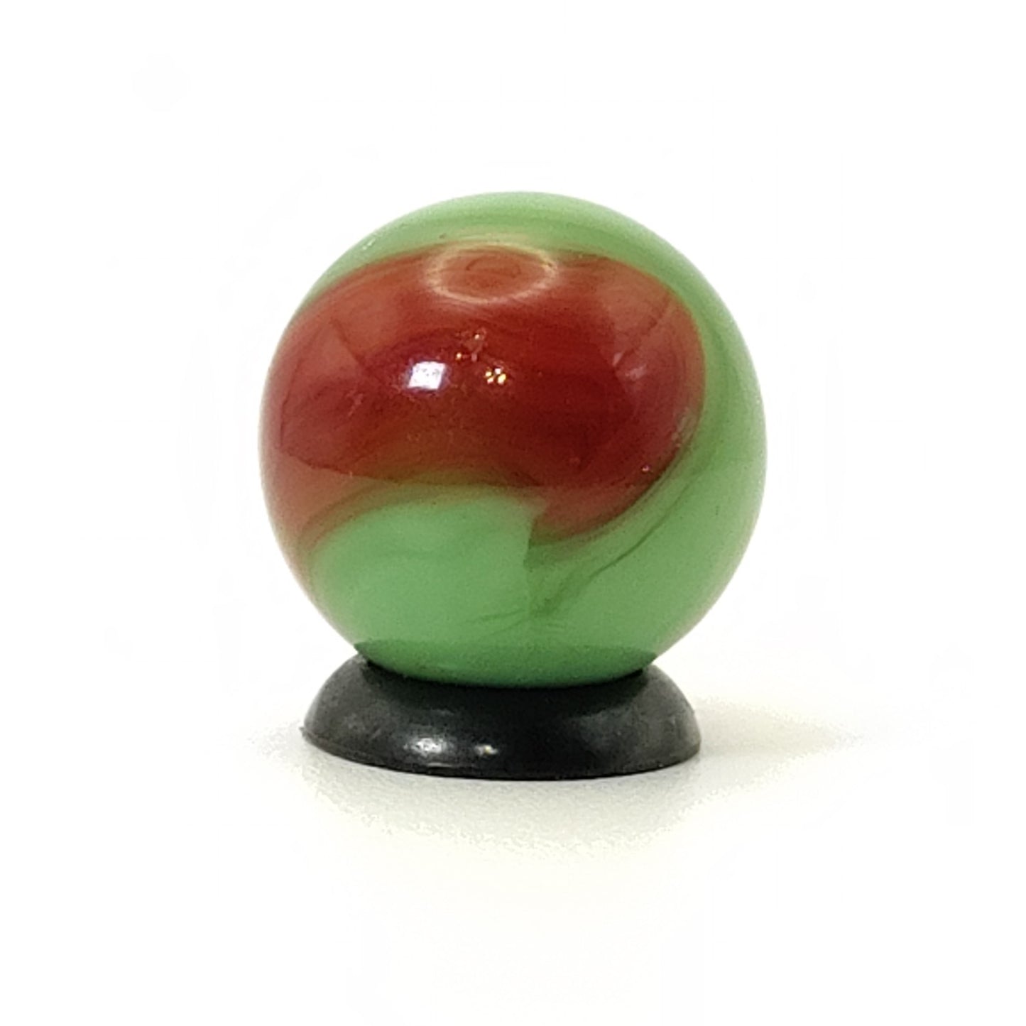 5/8" Akro Agate Prizename Corkscrew Marble Lime Green & red w/eyelashes NM