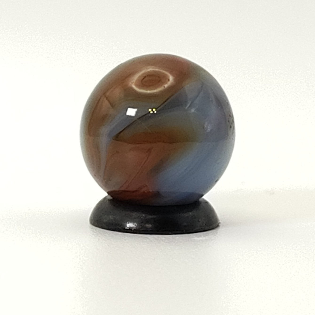 5/8" Alley Agate Ghost Marble Red Blue NM+