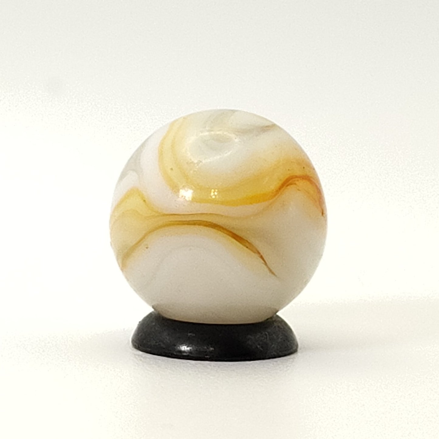 11/16" Translucent Clear Base w/cream & orange ribbon UV NM++