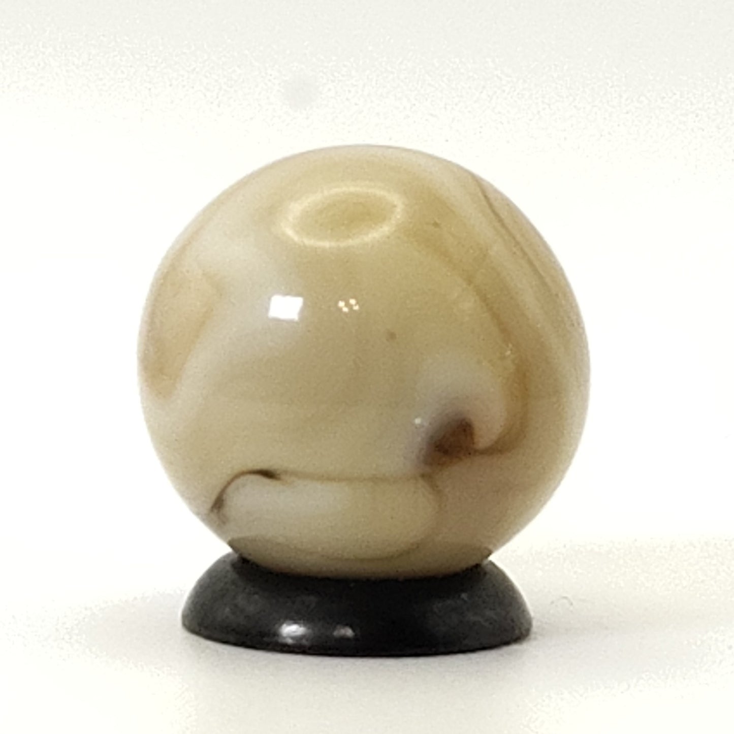 5/8" Swirl Marble Cream Base Tan Brown Manganese Glow NM