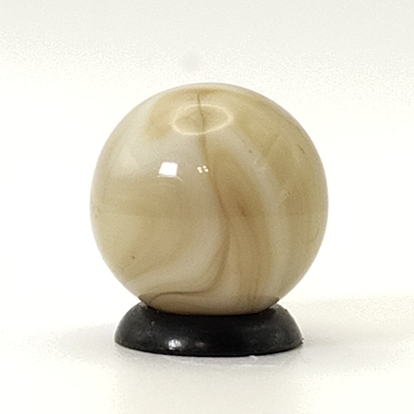 5/8" Swirl Marble Cream Base Tan Brown Manganese Glow NM