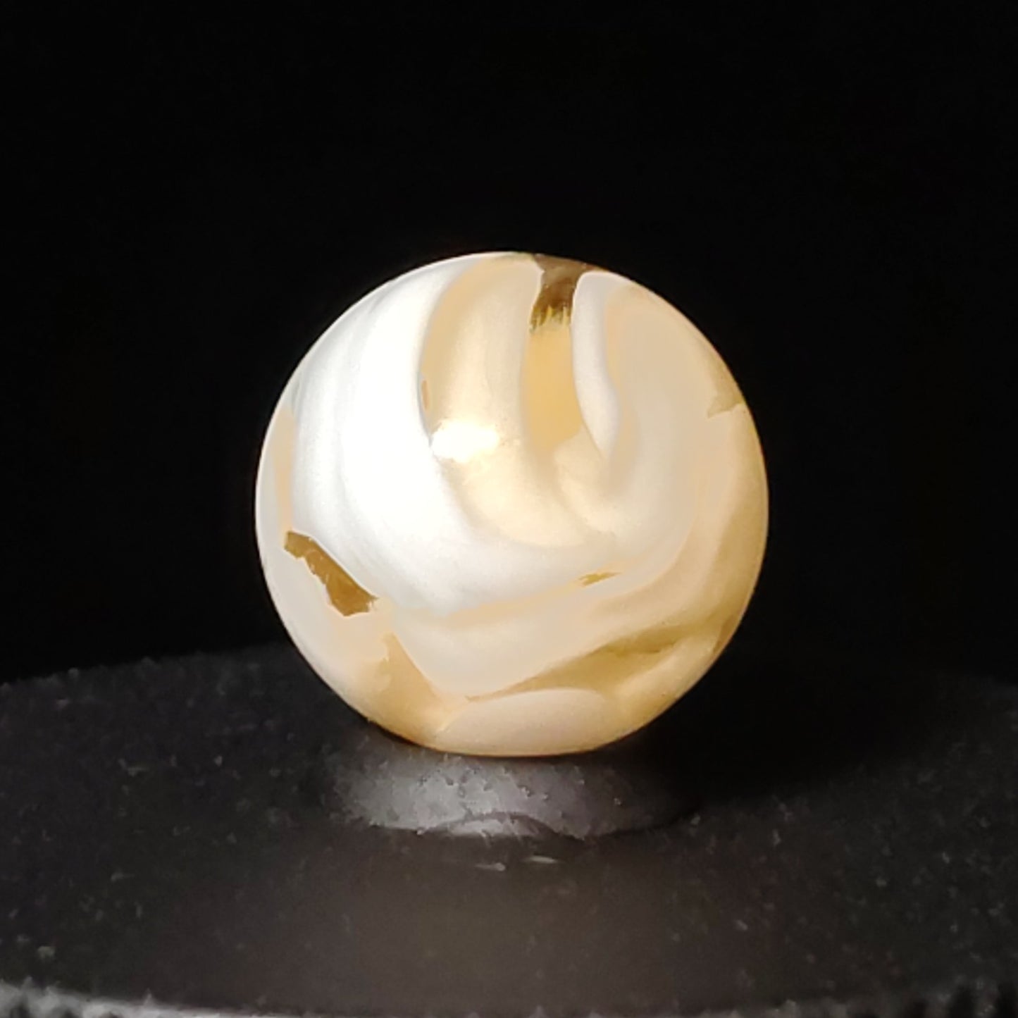 11/16" Swirl Marble Pink Translucent Glass with White Opaque Ribbons NM+