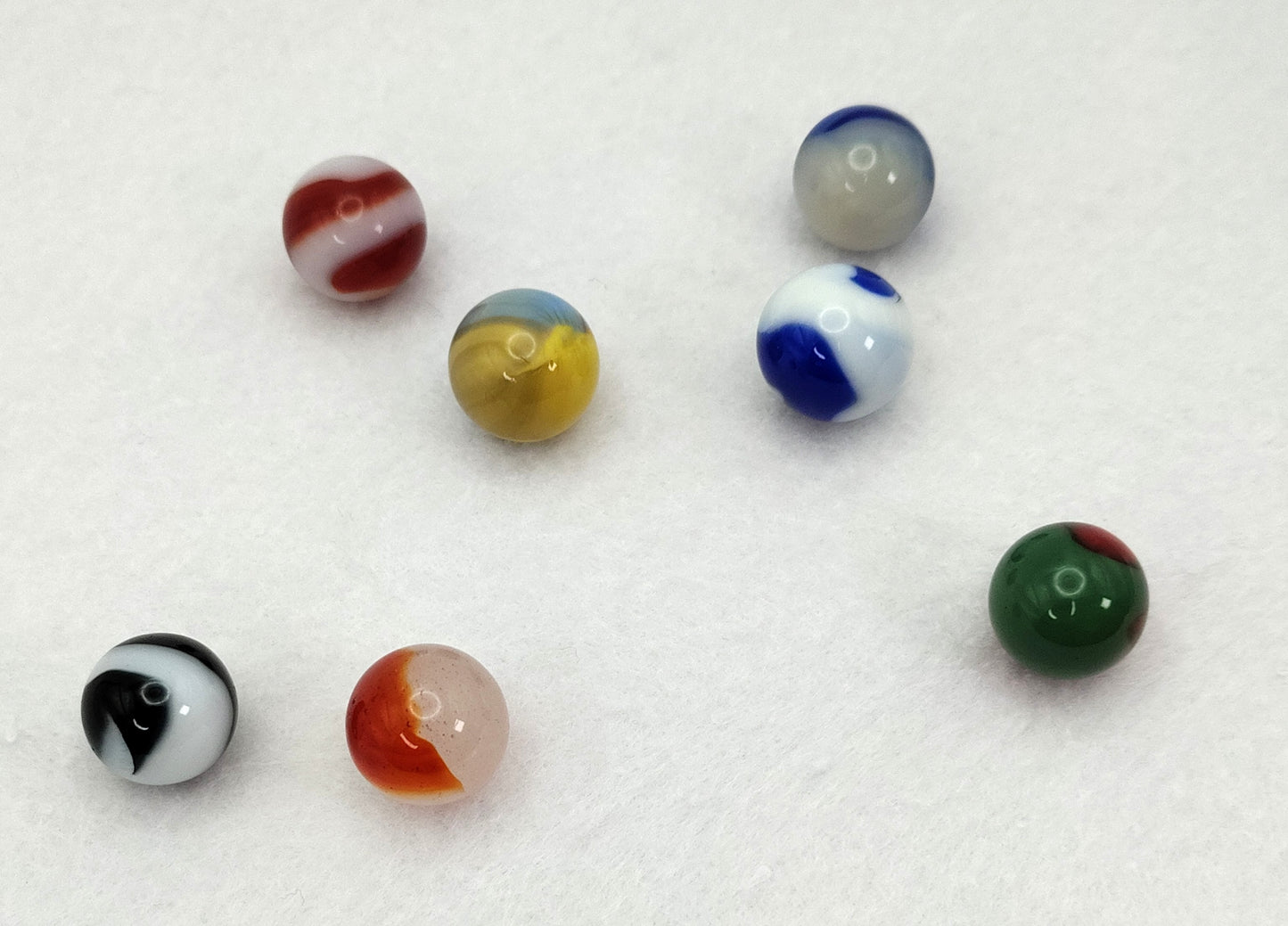 7pk 5/8"-11/16" Akro Agate Marble Mix NM+ to M