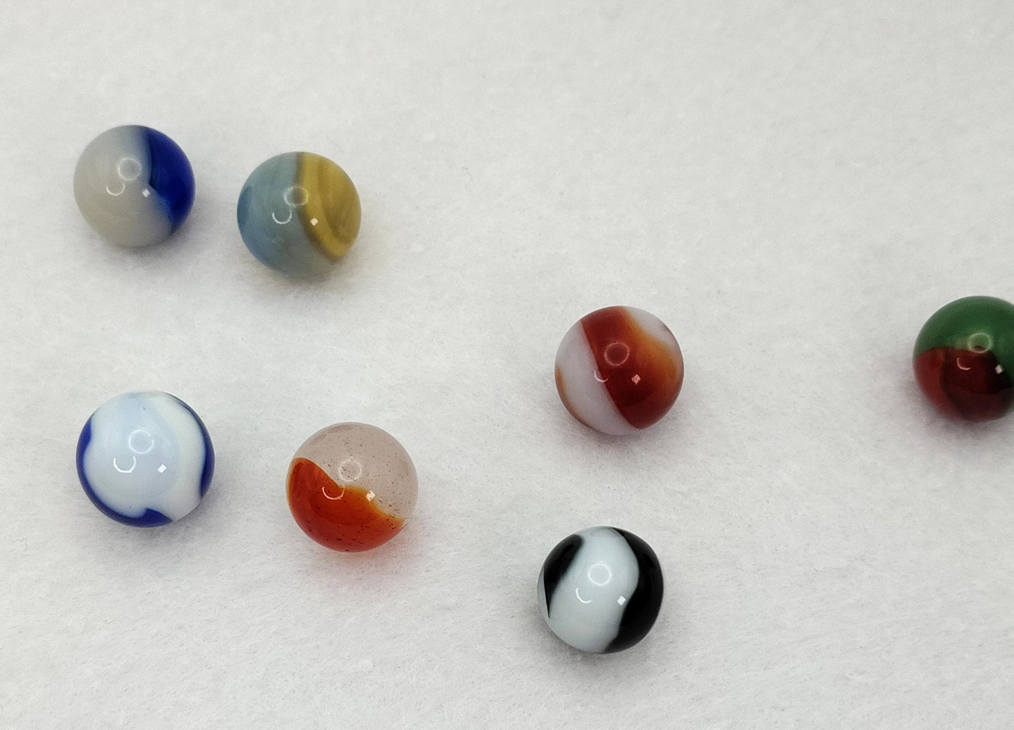 7pk 5/8"-11/16" Akro Agate Marble Mix NM+ to M