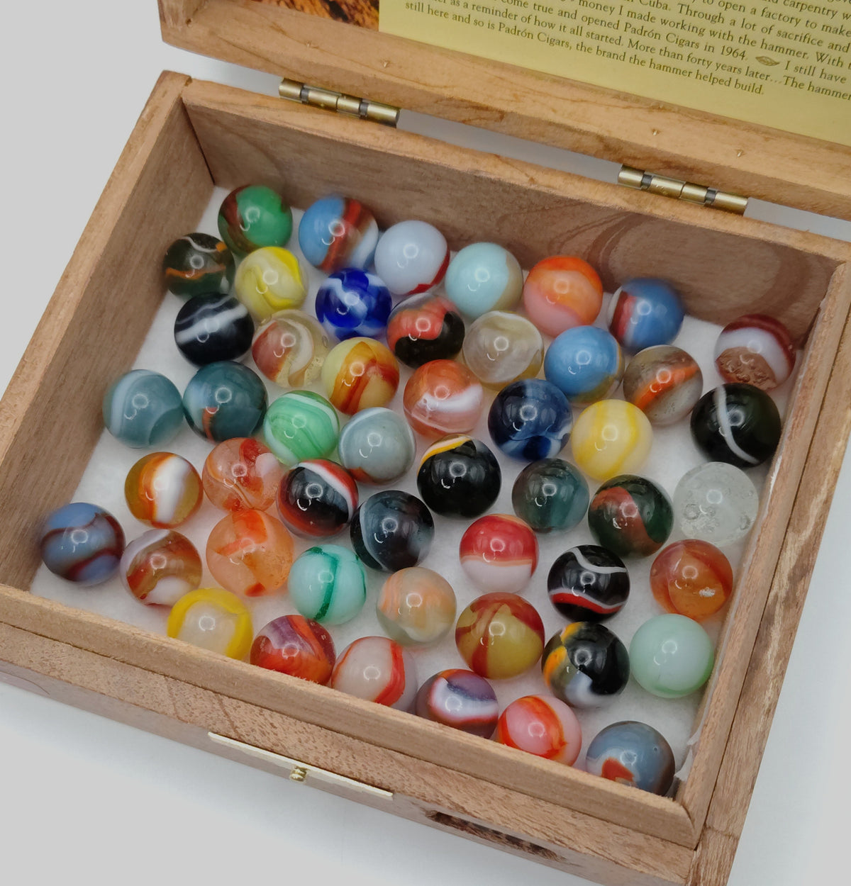 50 Peltier Glass Co. Rainbo marbles -Variety - No two alike! M- to M