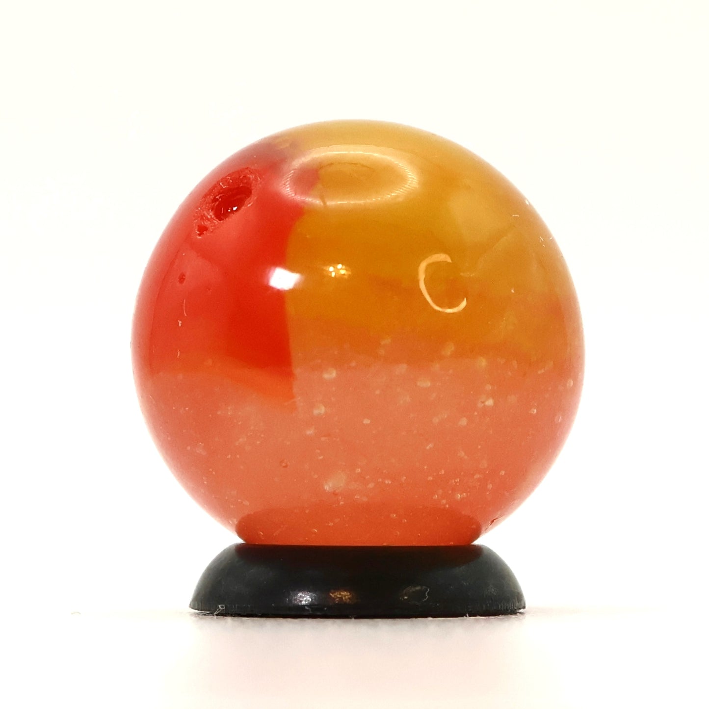 11/16" Peltier Rainbo Marble Seedy Base red & Yellow NM-