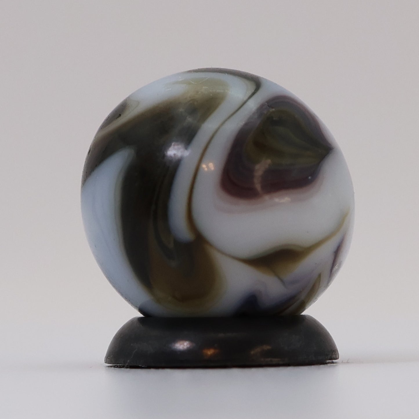 5/8" Gorgeous Swirl Marble Translucent Brown Purple White NM