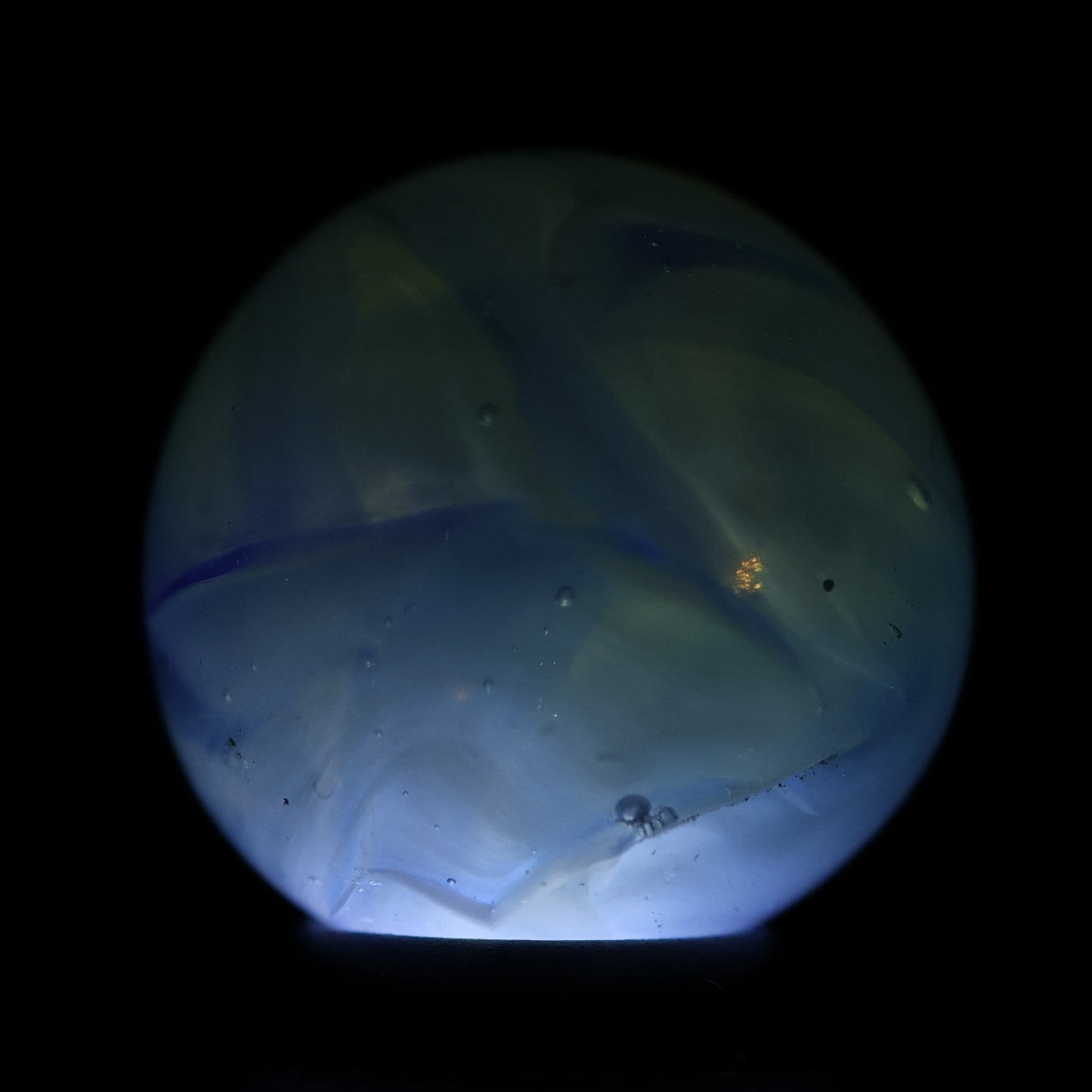 11/16" Translucent Swirl Marble Blue on Blue NM