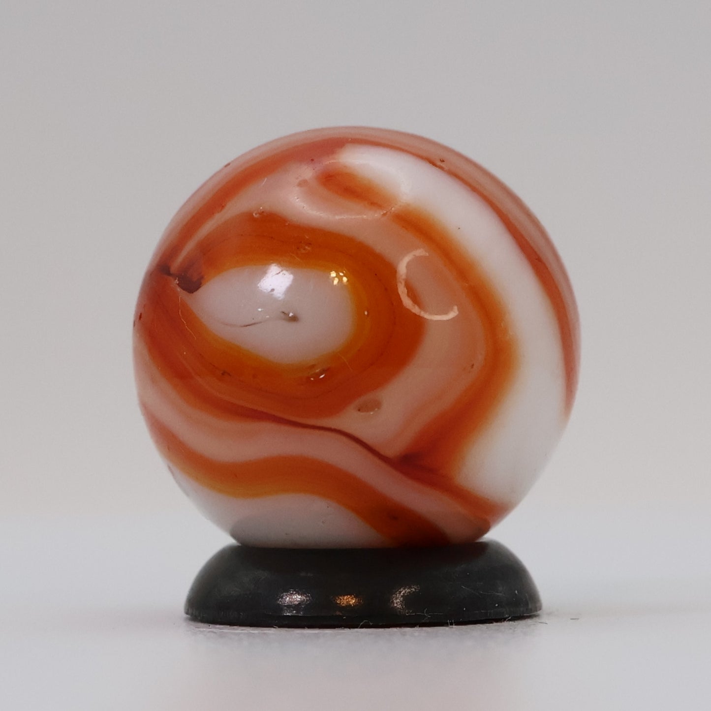 5/8" Orange & White Swirl Marble UV NM