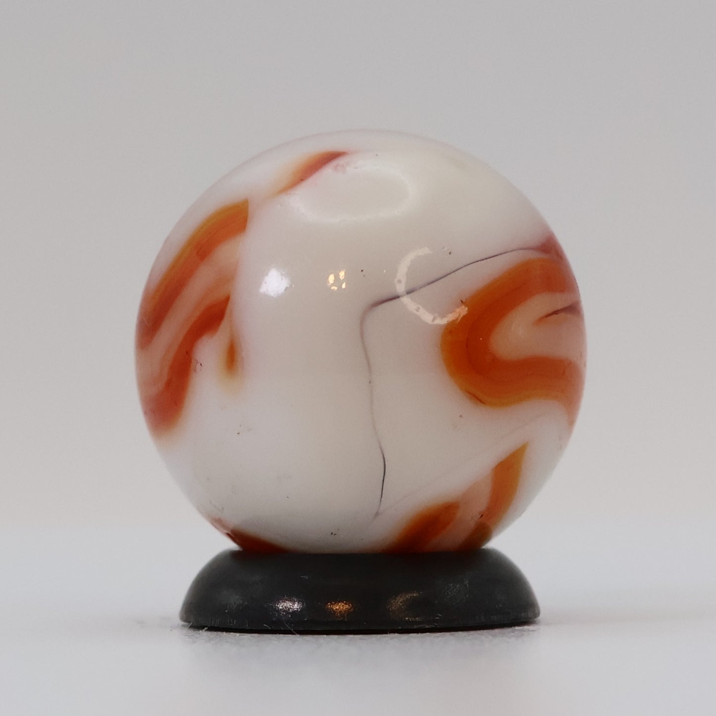 5/8" Orange & White Swirl Marble UV NM