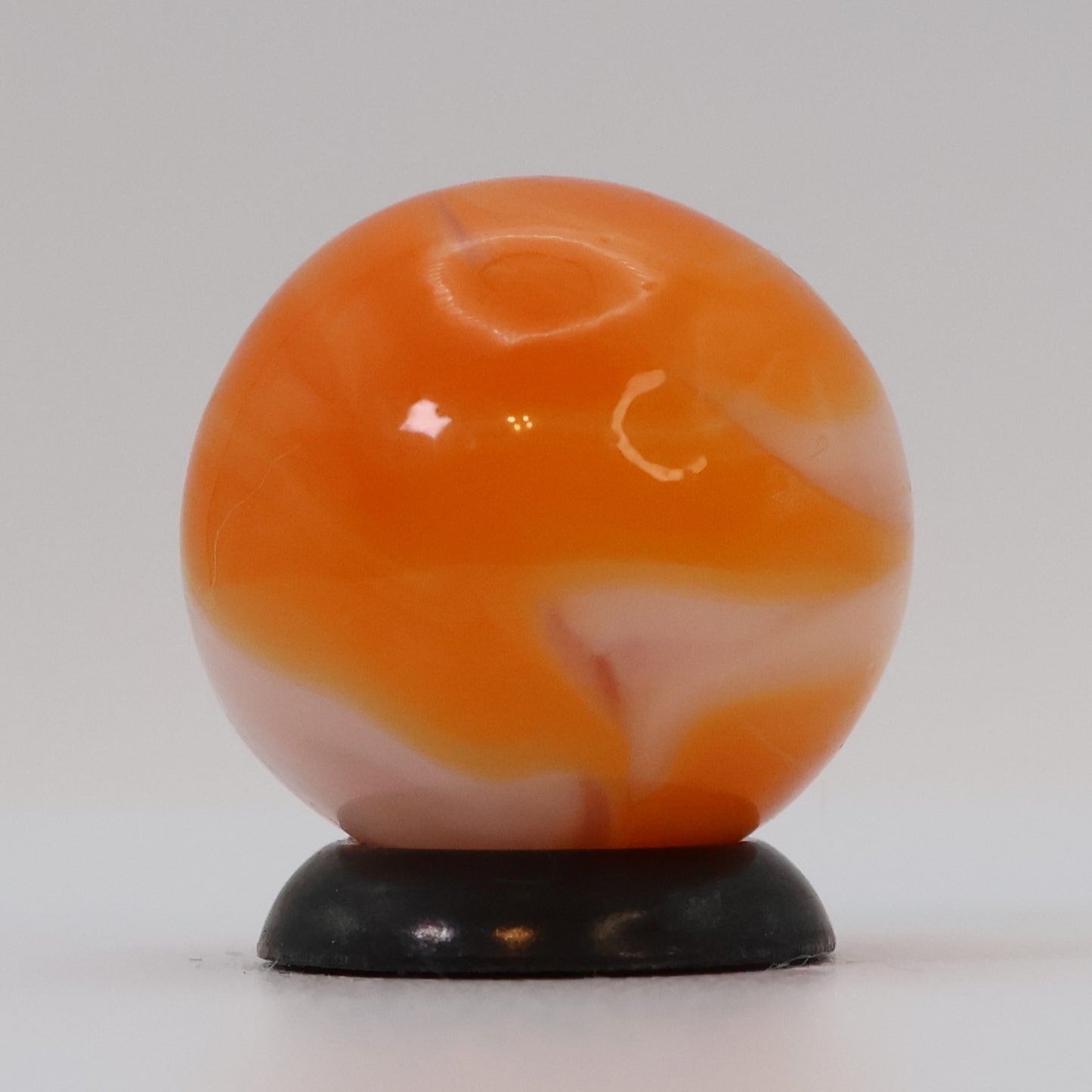 5/8" Swirl Marble Orange & White UV MINT