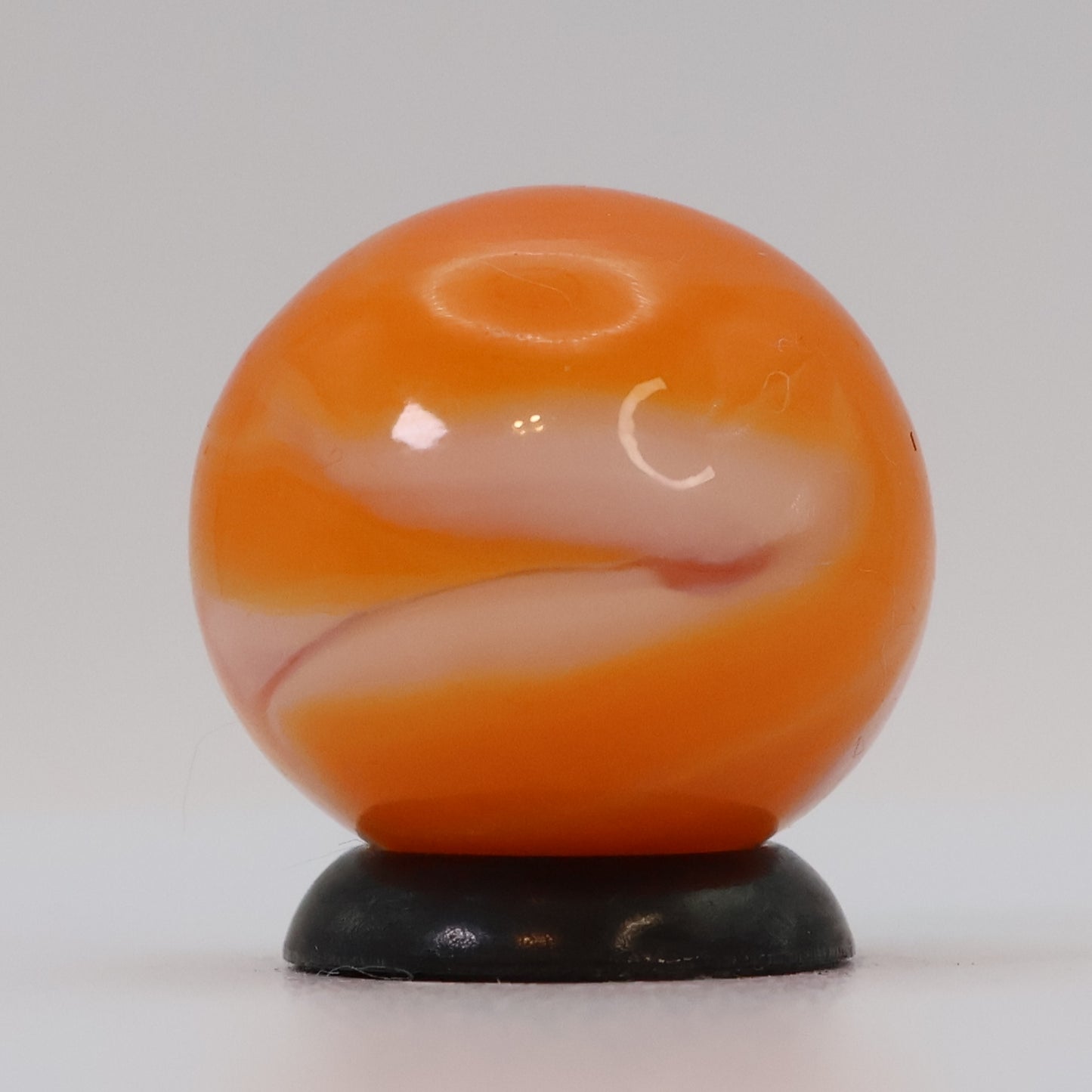 5/8" Swirl Marble Orange & White UV MINT